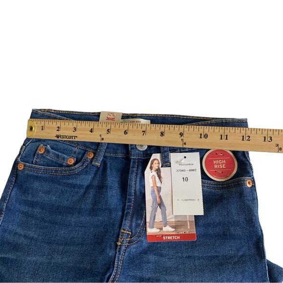 Levi’s Kids High Rise Ankle Straight Leg Jeans Denim Pants Girls Size 10 New NWT - Picture 3 of 10